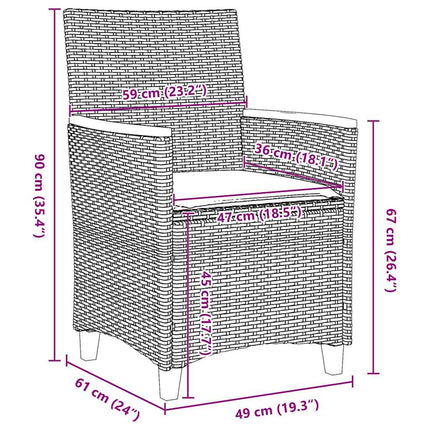Have Spisebordssæt 9 pcs Sort polyrattan