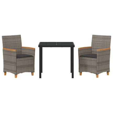 Have Spisebordssæt 3 pcs Grå polyrattan