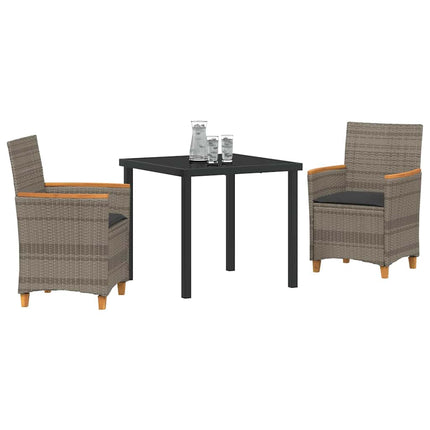 Have Spisebordssæt 3 pcs Grå polyrattan