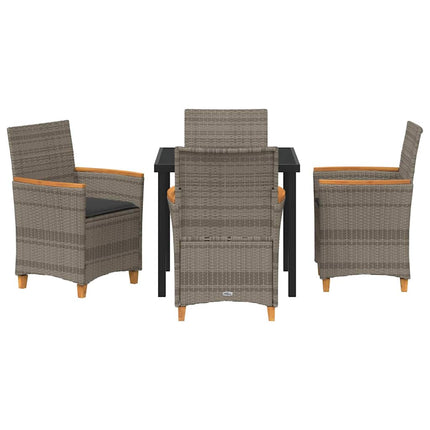 Have Spisebordssæt 5 pcs Grå polyrattan