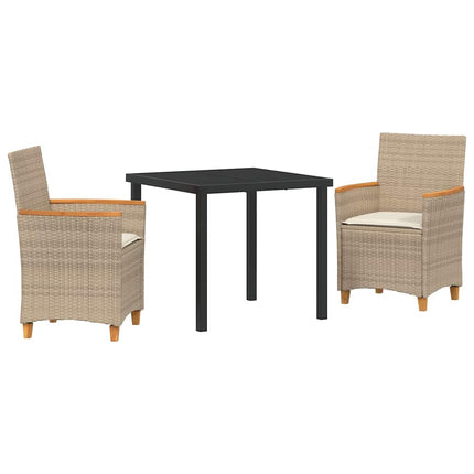 Have Spisebordssæt 3 stk. Beige polyrattan