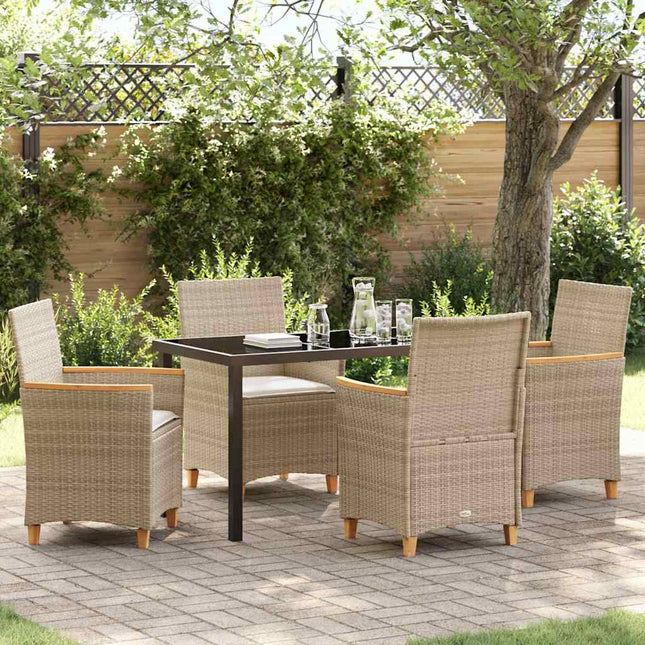 Have Spisebordssæt 5 stk. Beige polyrattan