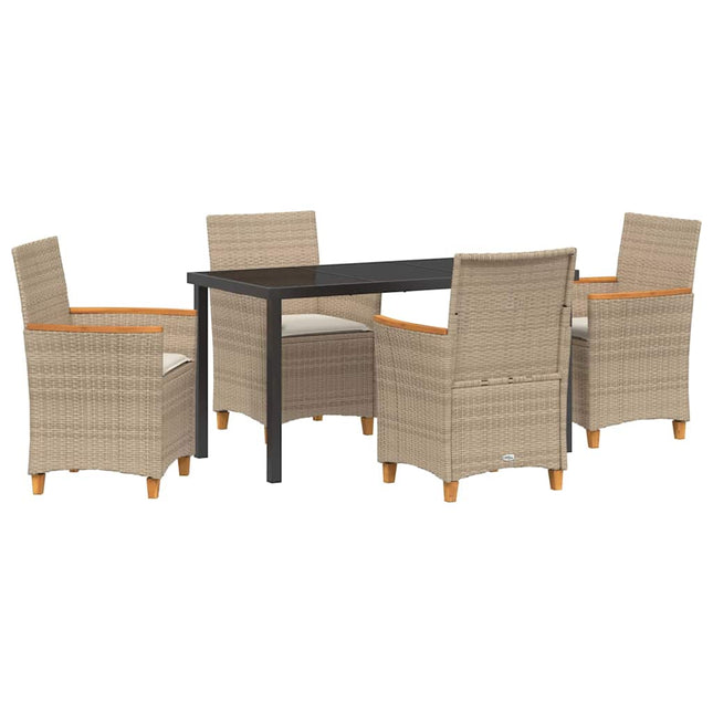 Have Spisebordssæt 5 stk. Beige polyrattan