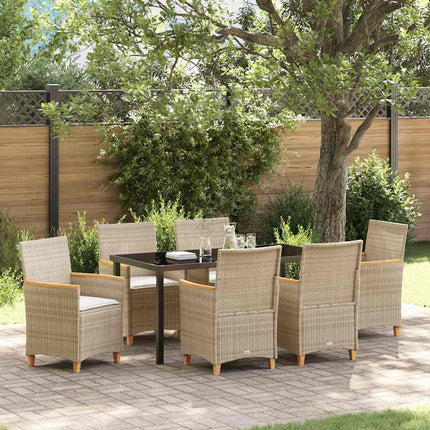 Have Spisebordssæt 7 pcs Beige polyrattan