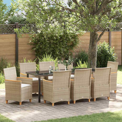 Have Spisebordssæt 9 pcs Beige polyrattan