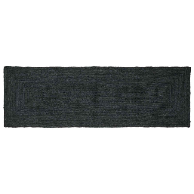 Område tæppe Mørkegrå 80 x 300 cm Jute