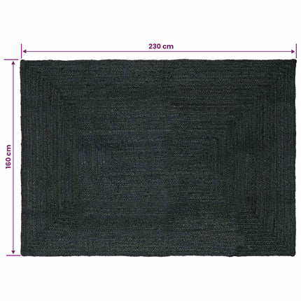 Områdetæpper Rektangulær Mørkegrå 160 x 230 cm Jute