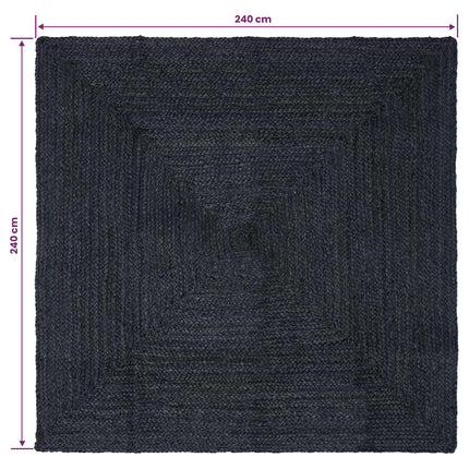 Områdetæpper Firkantet Mørkegrå 240 x 240 cm Jute