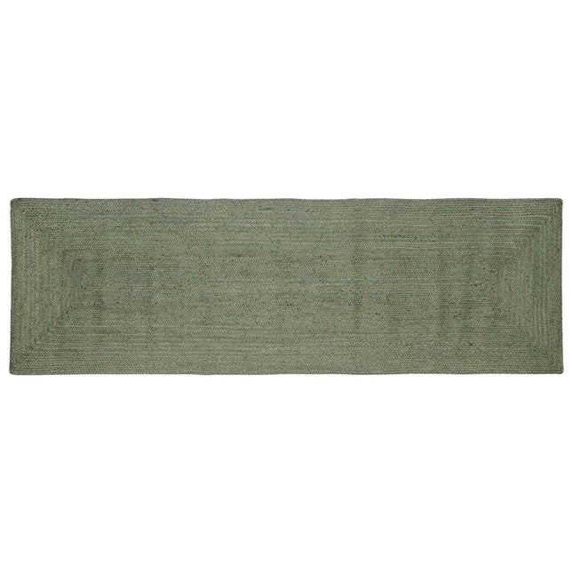 Områdetæpper Rektangulær Olivengrøn 80 x 200 cm Jute