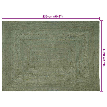 Områdetæpper Rektangulær Olivengrøn 160 x 230 cm Jute