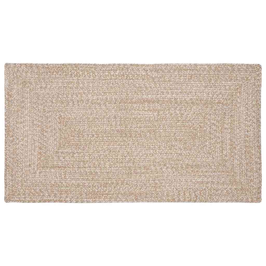 Områdetæpper Natur og hvid 60 x 110 cm Jute