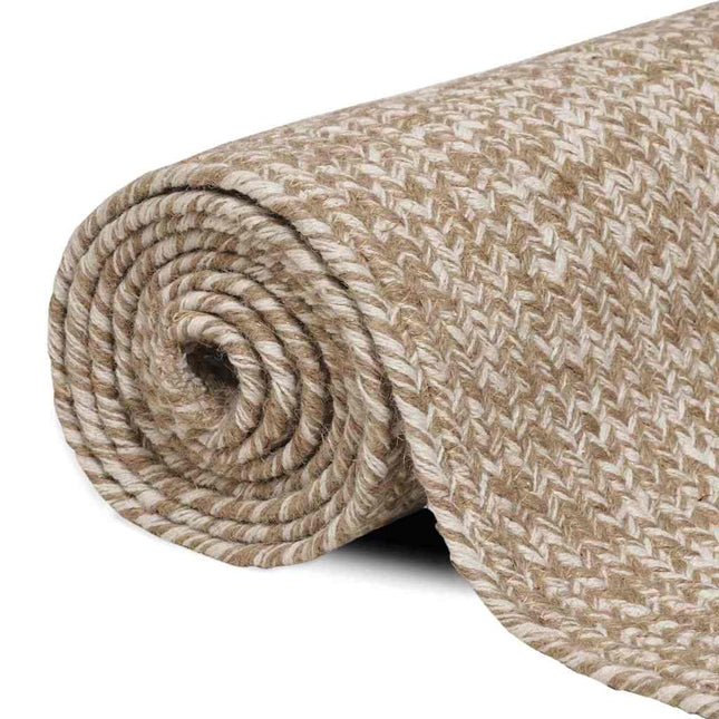 Område tæppe Natur og hvid 80 x 250 cm Jute
