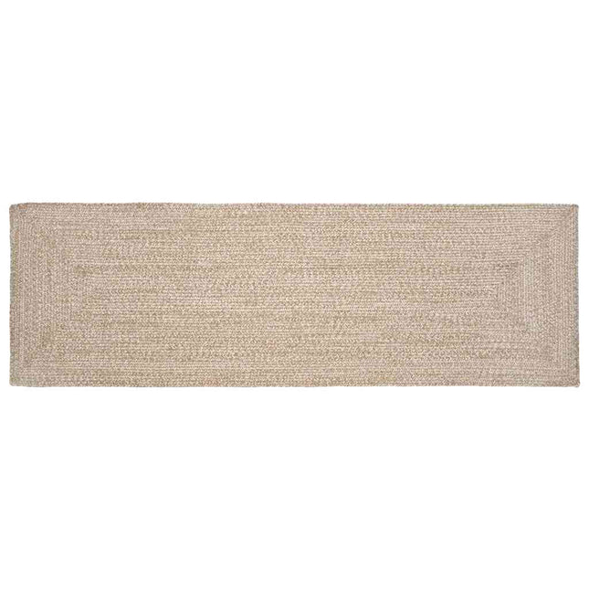 Område tæppe Natur og hvid 80 x 250 cm Jute