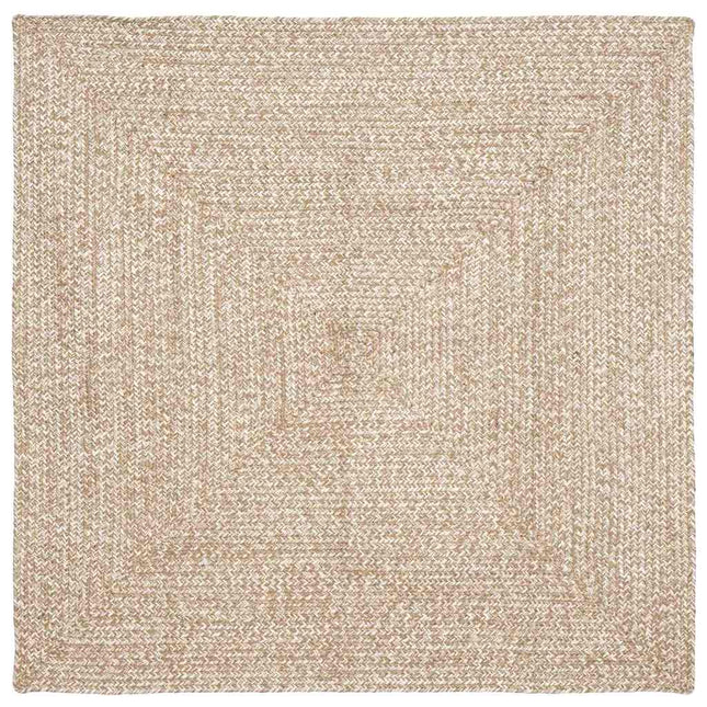Områdetæpper Natur og hvid 120 x 120 cm Jute