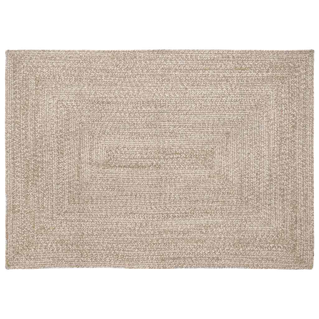 Områdetæpper Natur og hvid 120 x 170 cm Jute