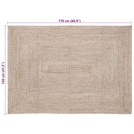 Områdetæpper Natur og hvid 120 x 170 cm Jute
