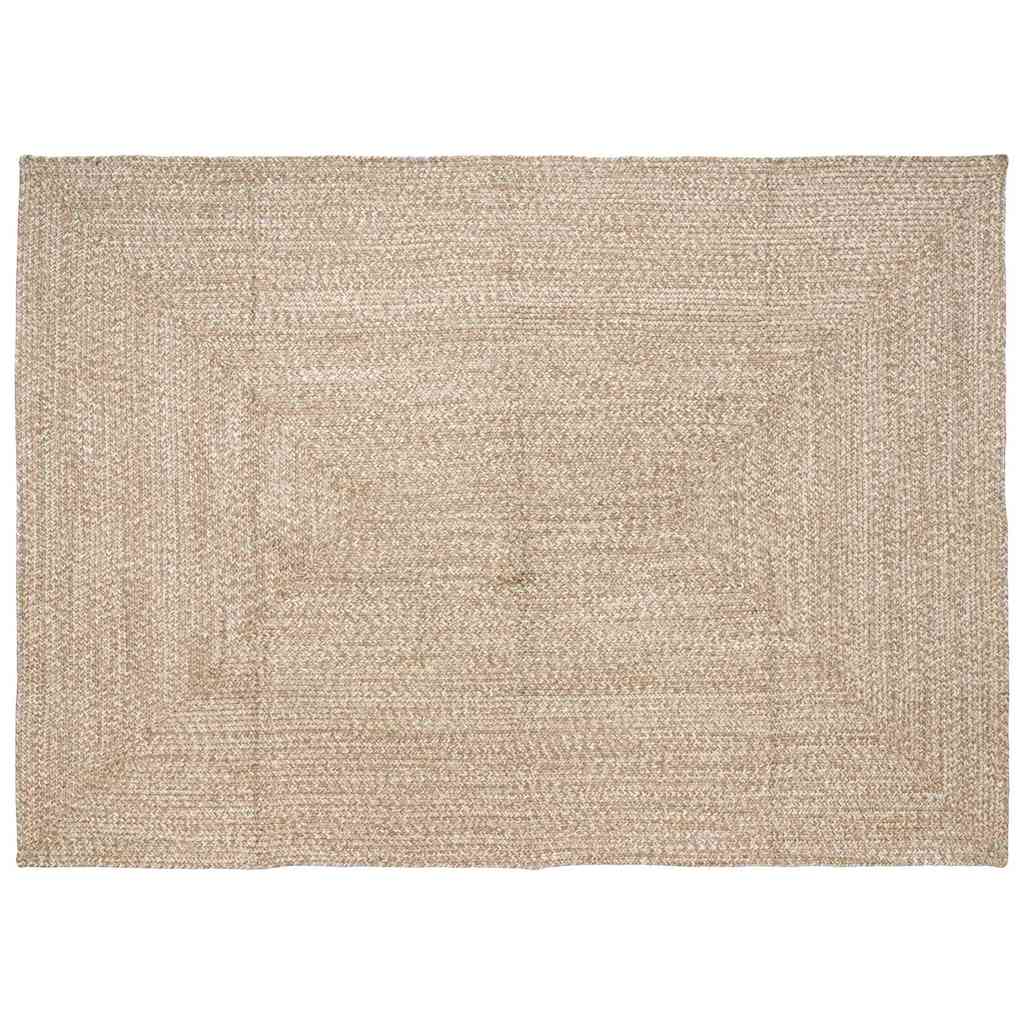 Områdetæpper Natur og hvid 160 x 230 cm Jute