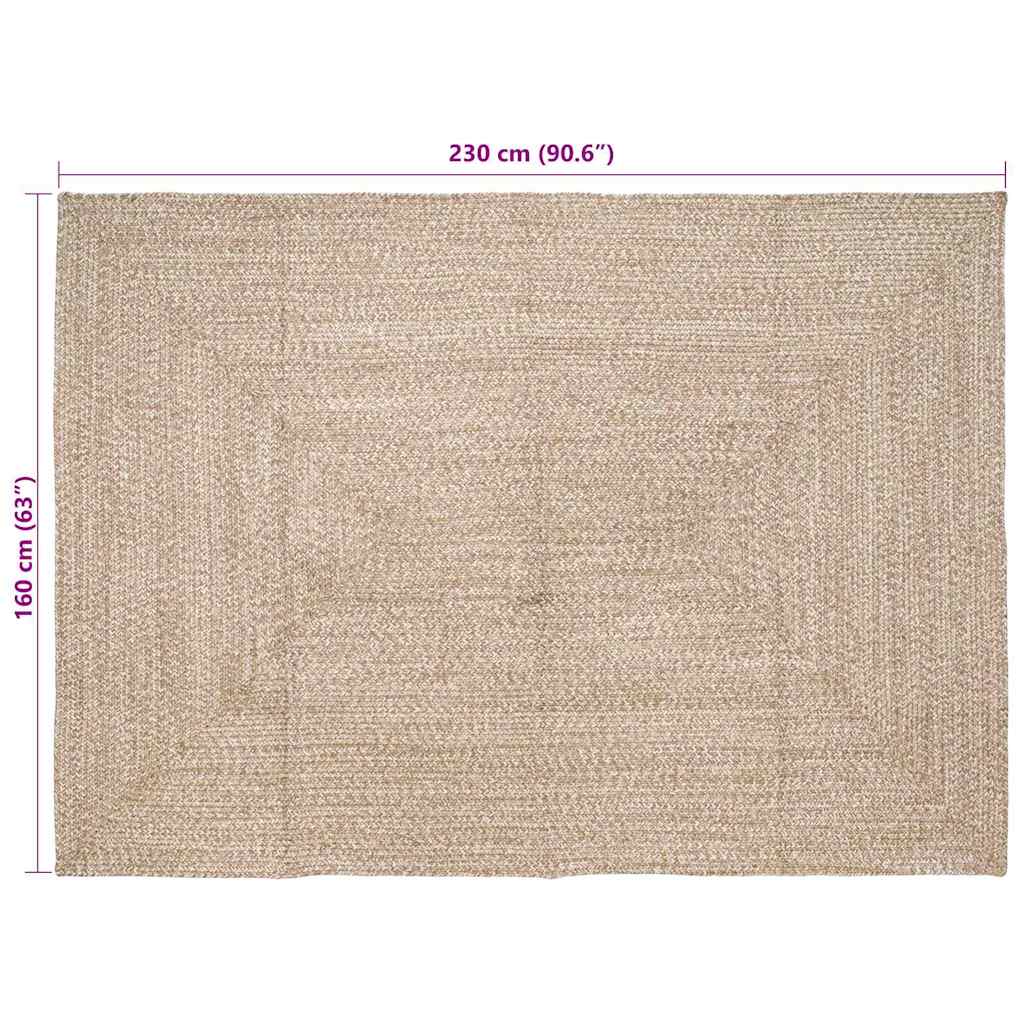 Områdetæpper Natur og hvid 160 x 230 cm Jute
