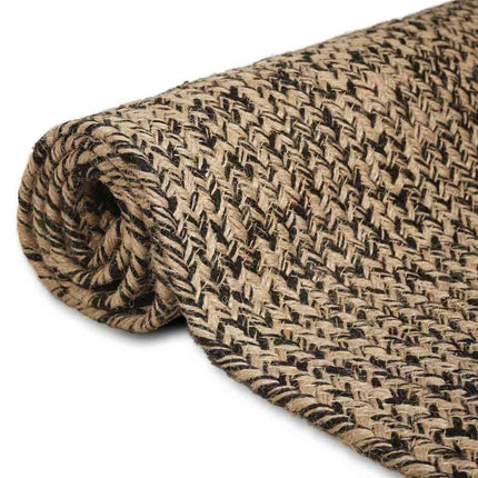 Område tæppe Naturfarvet og sort 80 x 150 cm Jute