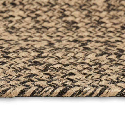 Område tæppe Naturfarvet og sort 80 x 150 cm Jute