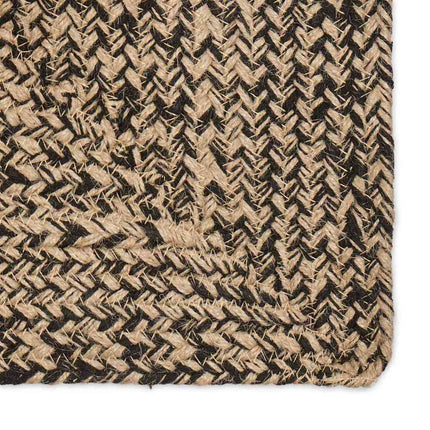Område tæppe Naturfarvet og sort 80 x 150 cm Jute