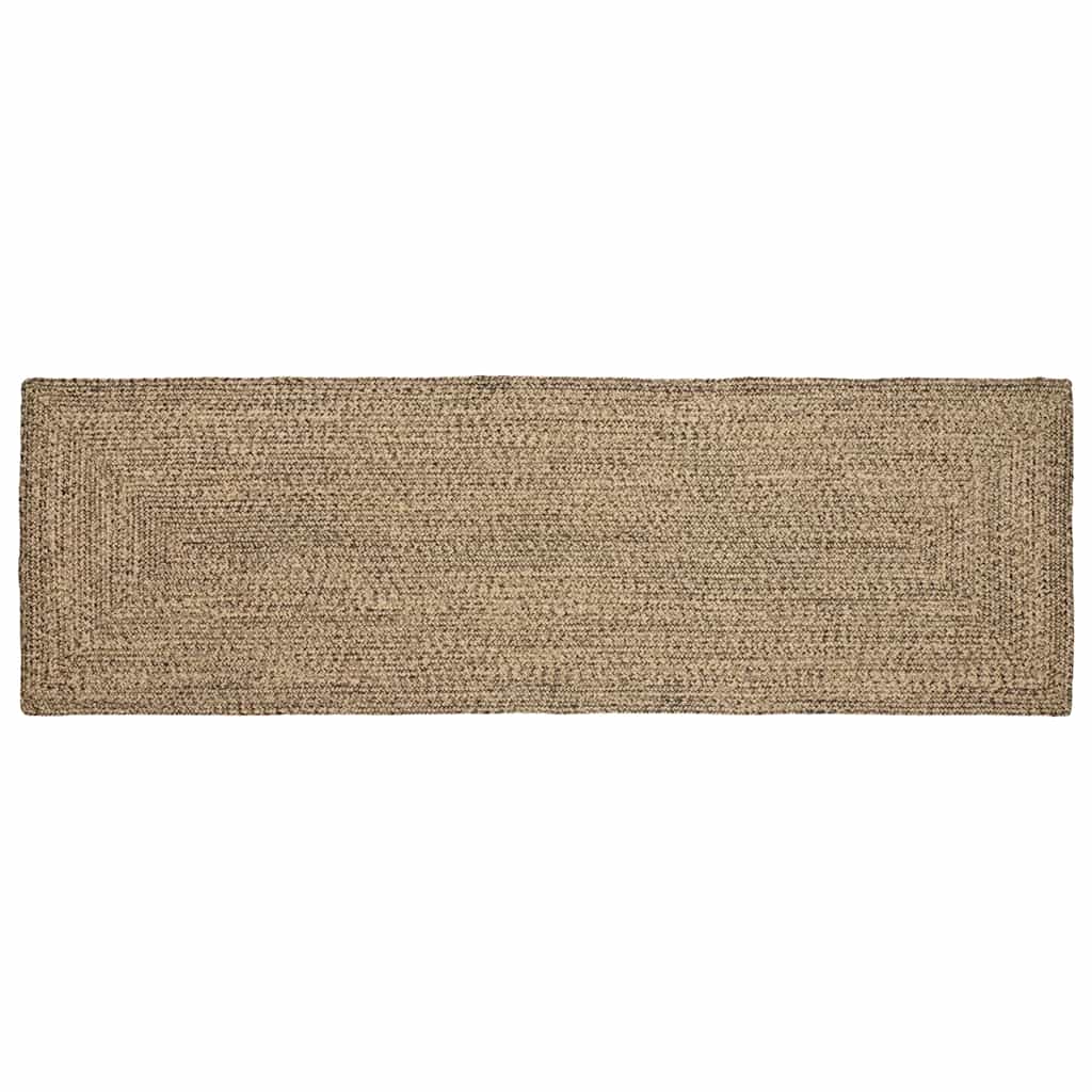 Områdetæpper Naturfarvet og sort 80 x 200 cm Jute
