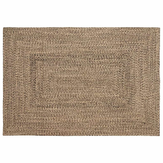 Område tæppe Naturfarvet og sort 120 x 170 cm Jute