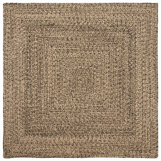 Områdetæpper Naturfarvet og sort 160 x 160 cm Jute