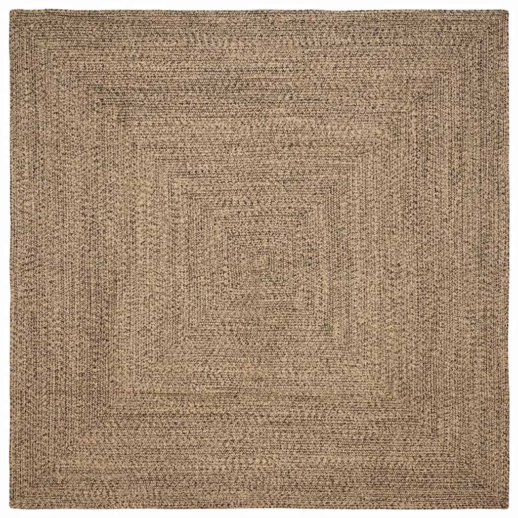 Områdetæpper Naturfarvet og sort 200 x 200 cm Jute