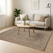 Områdetæpper Naturfarvet og sort 200 x 200 cm Jute