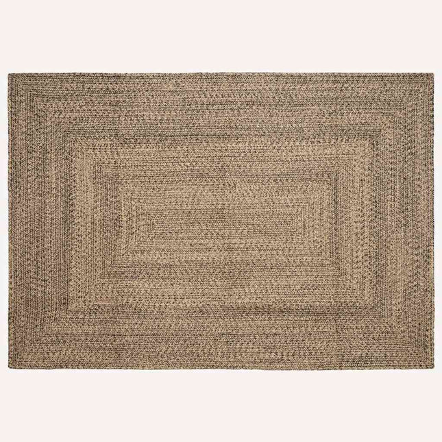 Område tæppe Naturfarvet og sort 200 x 290 cm Jute