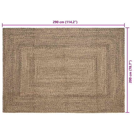 Områdetæpper Naturfarvet og sort 200 x 290 cm Jute