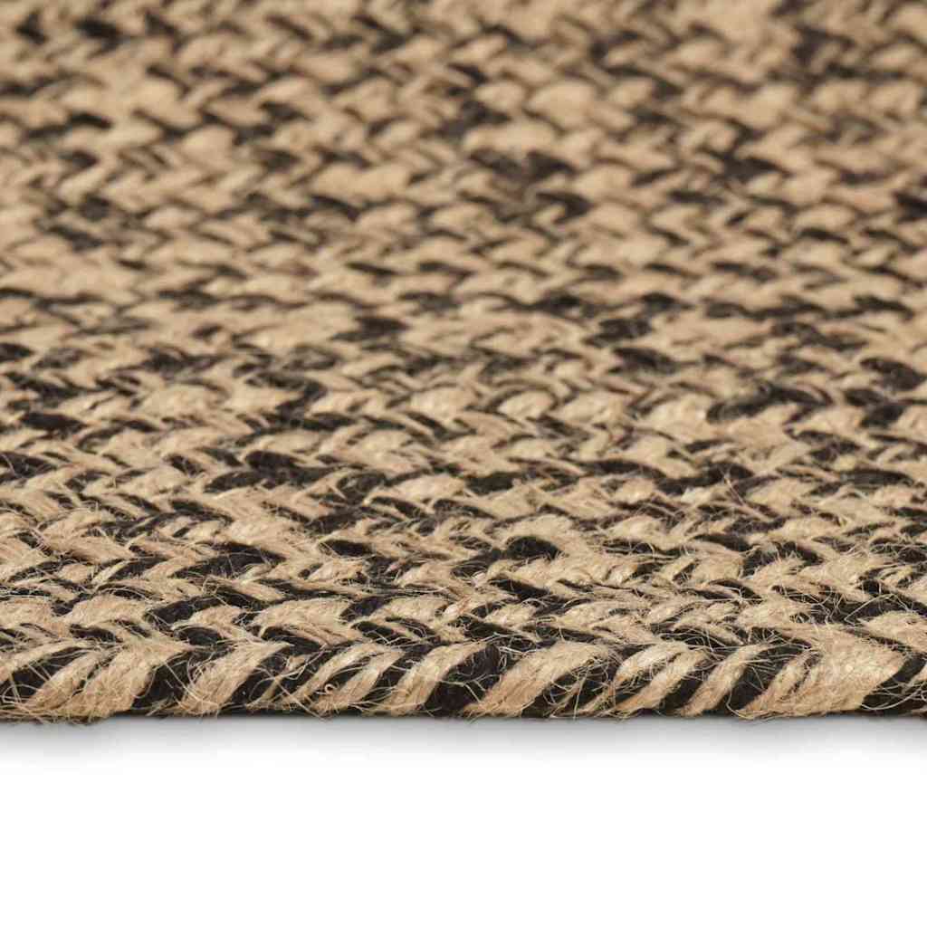 Områdetæpper Naturfarvet og sort 240 x 340 cm Jute