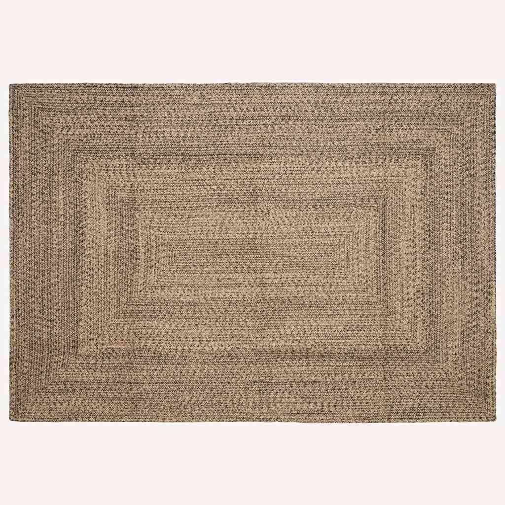 Områdetæpper Naturfarvet og sort 240 x 340 cm Jute