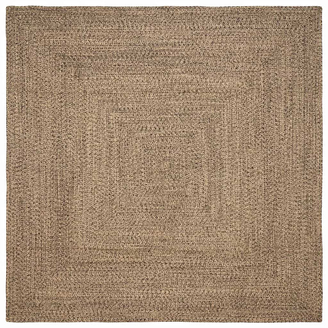 Område tæppe Naturfarvet og sort 300 x 300 cm Jute