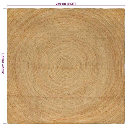 Områdetæpper Naturfarvet 240 x 240 cm Jute