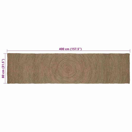 Områdetæpper Grå 80 x 400 cm Jute