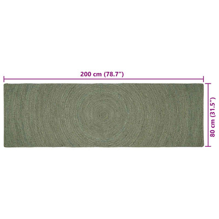 Områdetæpper Olivengrøn 80 x 200 cm Jute