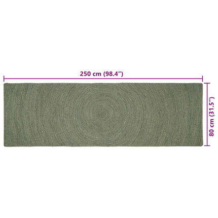 Områdetæpper Olivengrøn 80 x 250 cm Jute