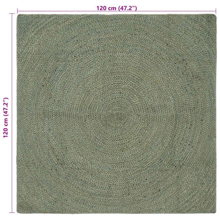Områdetæpper Olivengrøn 120 x 120 cm Jute
