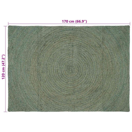 Områdetæpper Olivengrøn 120 x 170 cm Jute