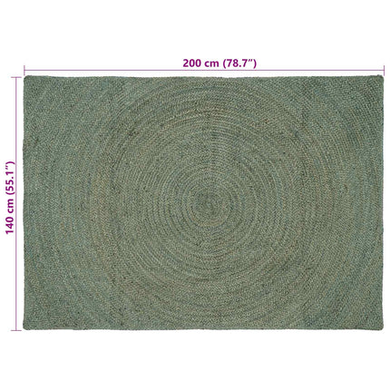 Områdetæpper Olivengrøn 140 x 200 cm Jute