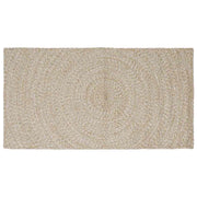 Områdetæpper Rektangulær Natur og hvid 60 x 110 cm Jute