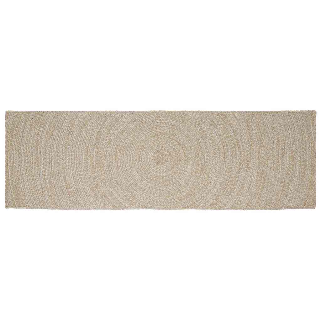 Områdetæpper Natur og hvid 60 x 250 cm Jute