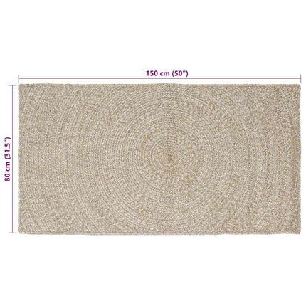 Område tæppe Natur og hvid 80 x 150 cm Jute