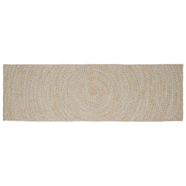Område tæppe Natur og hvid 80 x 250 cm Jute