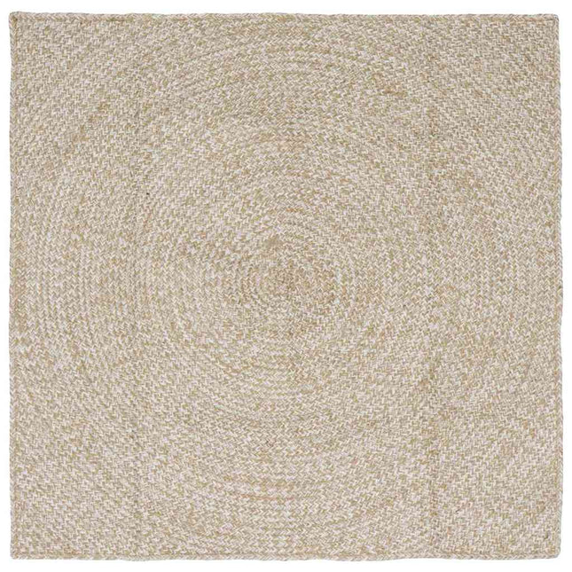 Område tæppe Natur og hvid 120 x 120 cm Jute