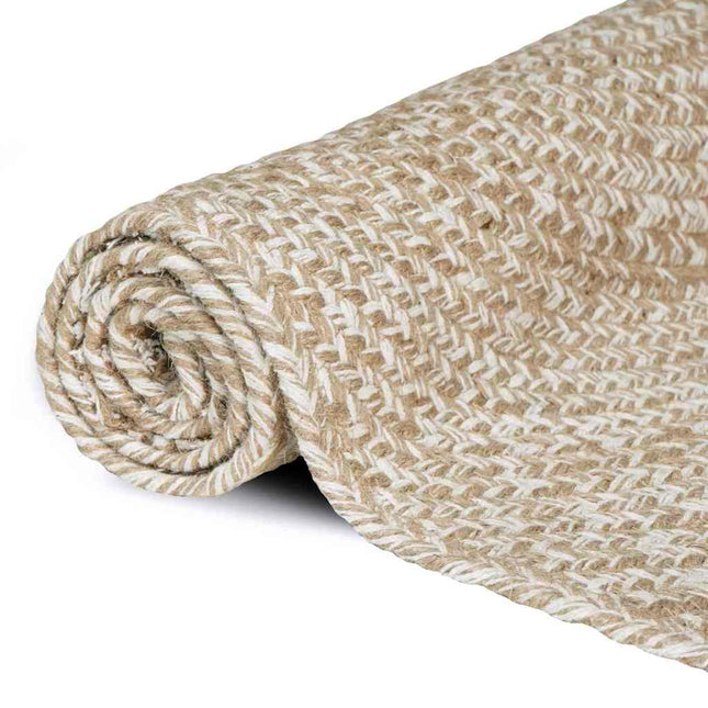 Område tæppe Natur og hvid 120 x 170 cm Jute