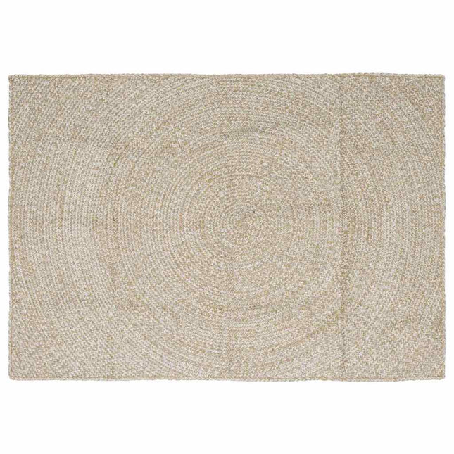 Område tæppe Natur og hvid 120 x 170 cm Jute