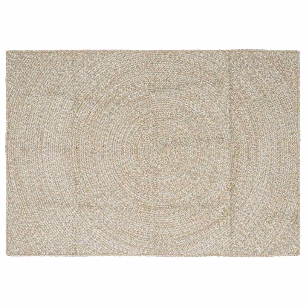 Områdetæpper Natur og hvid 140 x 200 cm Jute
